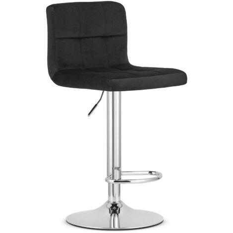 PROT Hocker – schwarzer Samt / Chromgestell