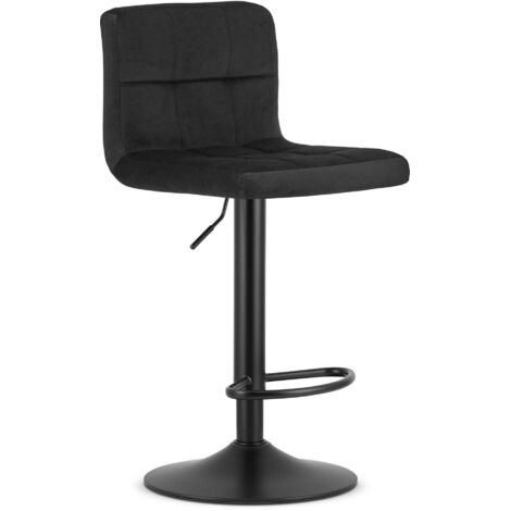 PROT Hocker – schwarzer Samt / schwarzes Gestell