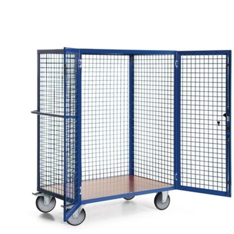 Protaurus Schrankwagen R600 mit Drahtgitter, Türen und Rollen 1250x780mm