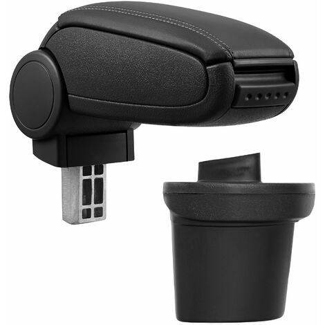 [pro.tec] Accoudoir central pour Nissan Juke - avec compartiment - rembourré - cuir-synthétique - noir avec des coutures noirs