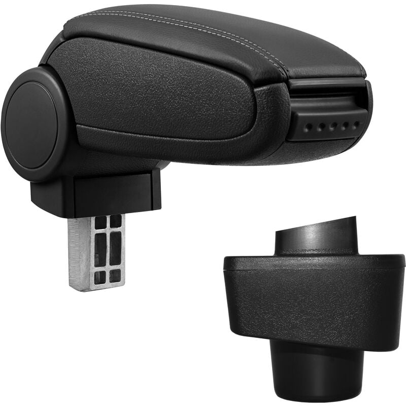 Pro.tec Accoudoir central pour Renault Captur - avec compartiment - rembourré - cuir-synthétique - noir avec des coutures noirs