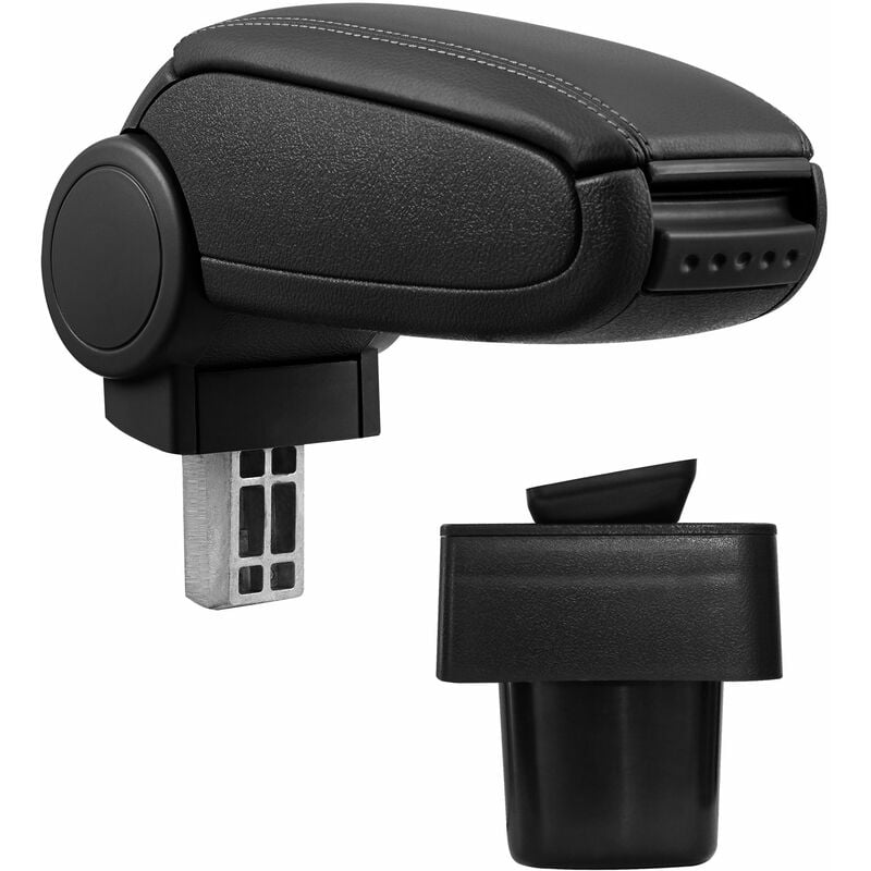 Pro.tec Accoudoir central pour Suzuki Swift (Type mz/ez) - avec compartiment - rembourré - cuir-synthétique - noir avec des coutures noirs