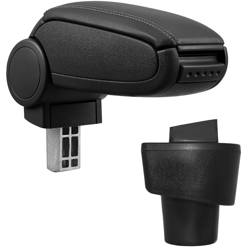 Pro.tec Accoudoir central pour Twingo 3 - avec compartiment - rembourré - cuir-synthétique - noir avec des coutures noirs