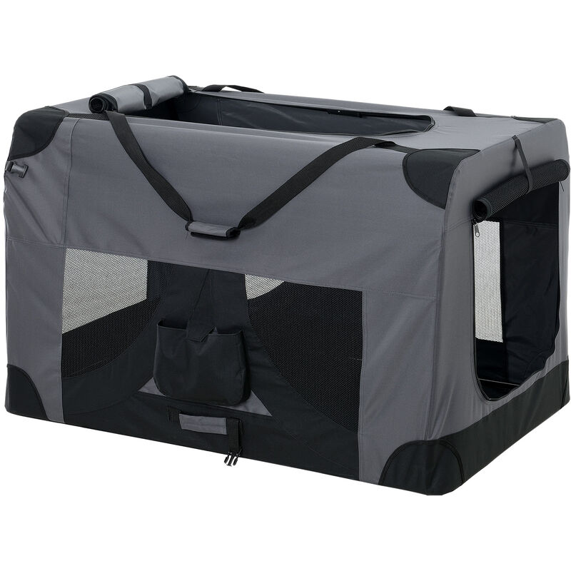 

Bolsa de transporte para mascotas - Tamaño: XXL (91,4x63,5cm) - Transportín plegable para perro (GRIS)