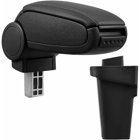 [pro.tec] Bracciolo centrale - Poggiabraccio con vano portaoggetti - imbottito - in similpelle - nero - Ford Focus 3. generazione
