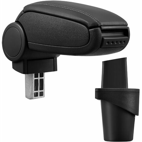 [pro.tec] Bracciolo centrale - Poggiabraccio con vano portaoggetti - imbottito - in similpelle - nero - VW Touran / Caddy