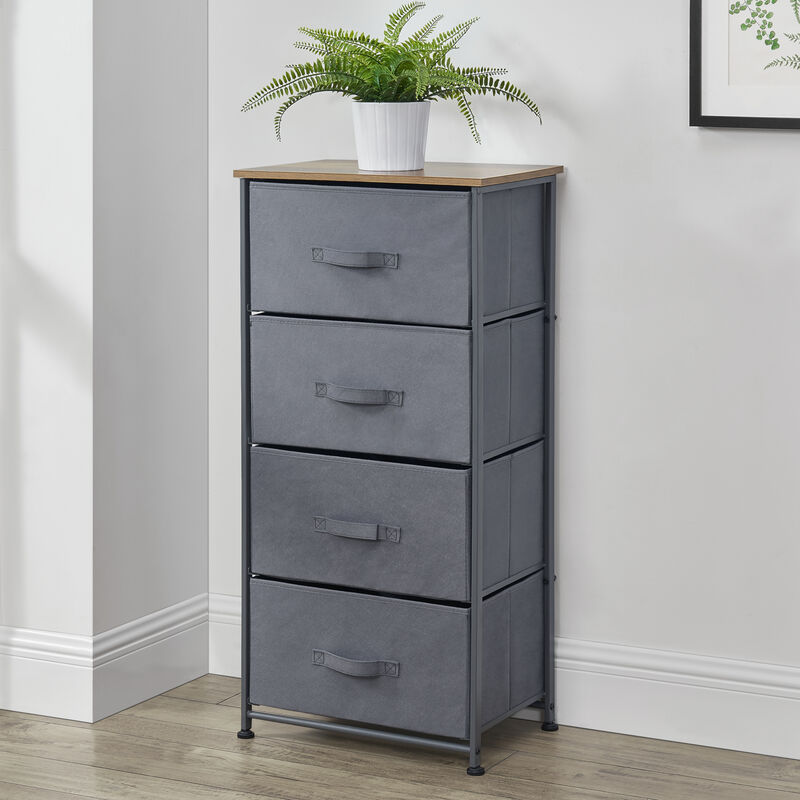 Commode meuble de rangement avec 4 tiroirs en non-tissé 95 x 45 x 30 cm [pro.tec]