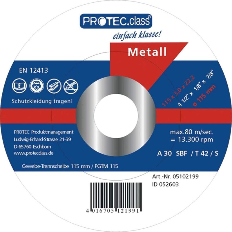 

Protec Prot Pgtm115 - Disco De Corte (Metal, 115 A 5 Unidades) = 1 Vpe Con 5 Separadores).