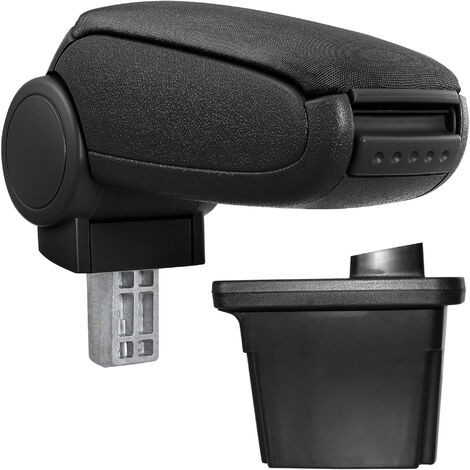 [pro.tec] Reposabrazos central para Hyundai i30 (2007-2012) - apoyabrazos con compartimento - tapizado - tela - negro