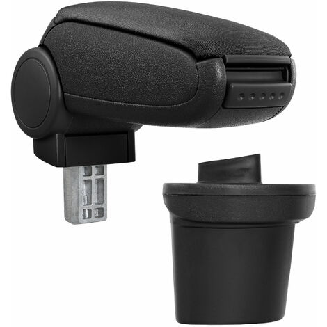 [pro.tec] Reposabrazos central para Nissan Juke a partir de 2010 - apoyabrazos con compartimento - tapizado - tela - negro