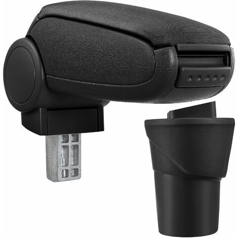 [pro.tec] Reposabrazos central para Nissan Micra K13 (K13, a partir de 2010) - apoyabrazos con compartimento - tapizado - tela - negro