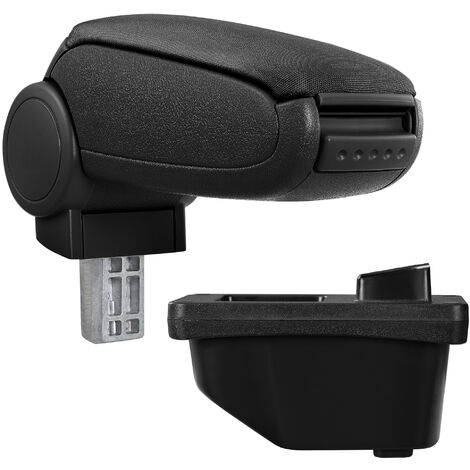 [pro.tec] Reposabrazos central para Peugeot 308 I (Años de fabricación 2007-2015 / tres puertas, cinco puertas, SW y CC) - apoyabrazos con compartimento - tapizado - tela - negro