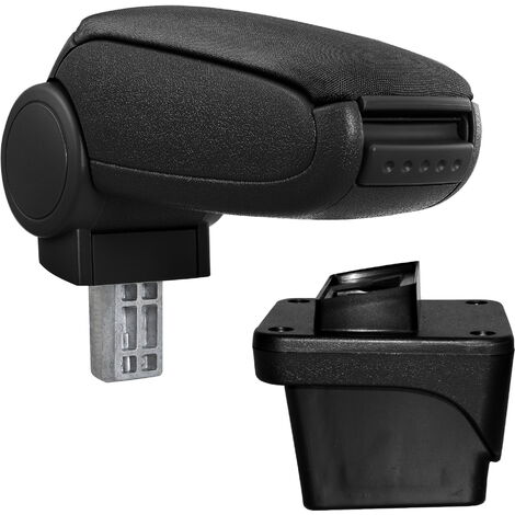 [pro.tec] Reposabrazos central para Volkswagen Polo VI - tapizado de tela - apoyabrazos con compartimento - negro