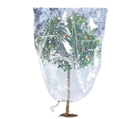 Protección contra congelación XL para tapas: bolsa protectora transparente con remaches, envoltura impermeable de PE para refugio  lámina transparente de barrera contra el viento, película aislante re