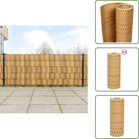 Protección contra el ruido - vidaXL Toldos de balcón 10 uds ratán sintético marrón claro 255x19 cm - Toldos de privacidad