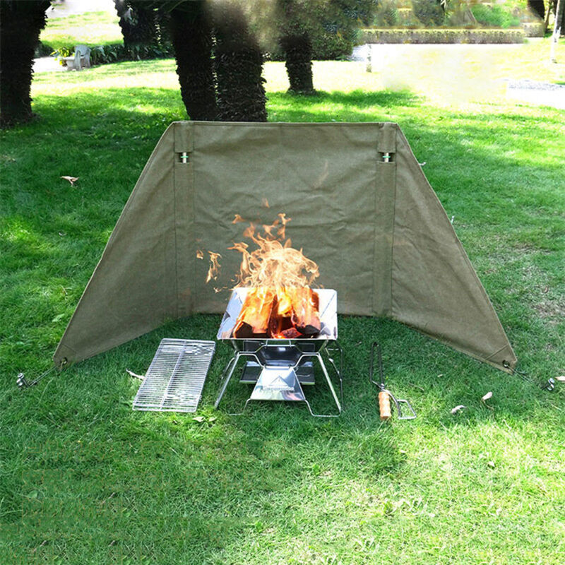 

Proteccion contra el viento Pantalla a prueba de viento Pantalla de cortina a prueba de fuego Cortavientos para acampar Mochilero Cocinar Picnic BBQ