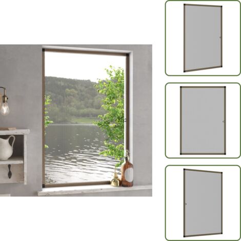 Protección contra insectos - vidaXL Mosquitera para ventanas marrón 80x120 cm - Mosquitera marrón