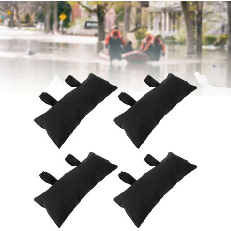 Protección contra inundaciones – Bolsas reforzadas reutilizables con cremallera – Barrera para puertas y ventanas – 4 unidades – Color negro – 50 x 25 cm