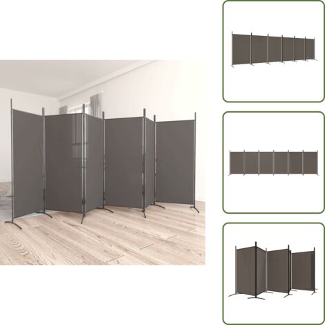 Protección de intimidad - vidaXL Biombo divisor de 6 paneles de tela gris antracita 520x180 cm - Biombo plegable