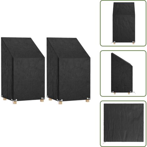 Protección de muebles - vidaXL Fundas sillas jardín 2 uds 8 ojales polietileno 65x65x82/120 cm - Fundas para jardín