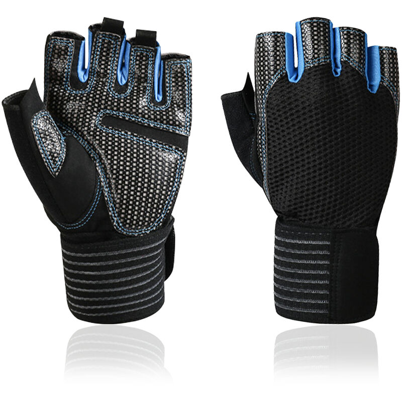 

Proteccion de muneca completa Guantes de fitness Guantes deportivos de medio dedo Guantes de dedo cortos transpirables Guantes de ciclismo