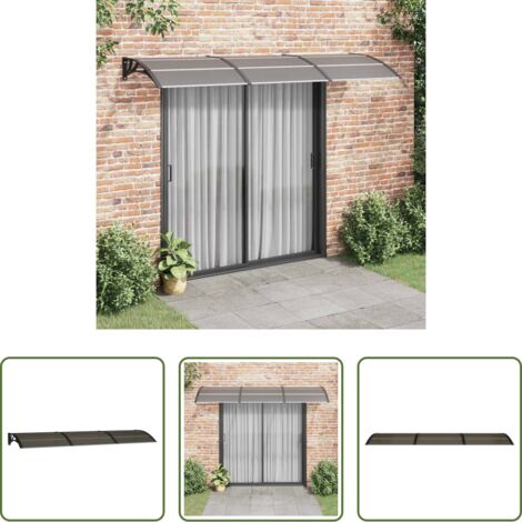 Protección de puerta -  Marquesina de puerta policarbonato negro 300x75 cm