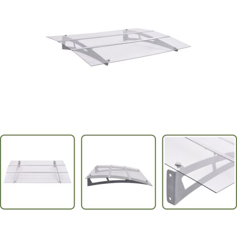 Protección de puerta -  Marquesina para puerta PC plata y transparente 150x90 cm PET
