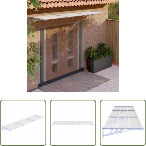 Protección de puerta -  Marquesina puerta policarbonato gris y transparente 358,5x90cm