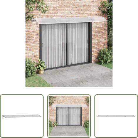 Protección de puerta -  Marquesina puerta policarbonato gris y transparente 400x75 cm