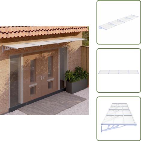 Protección de puerta - vidaXL Marquesina puerta policarbonato gris y transparente 396x90 cm - Toldo para puerta