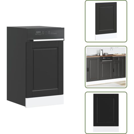 Protección lavavajillas - vidaXL Panel para lavavajillas Porto madera contrachapada negro - Panel frontal
