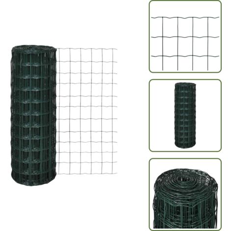 Protección para aves - vidaXL Set de euro valla acero verde 10x1 m - Valla decorativa