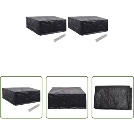 Protección para muebles de jardín -  Fundas de muebles de jardín 2 uds 10 ojales 260x260x90 cm