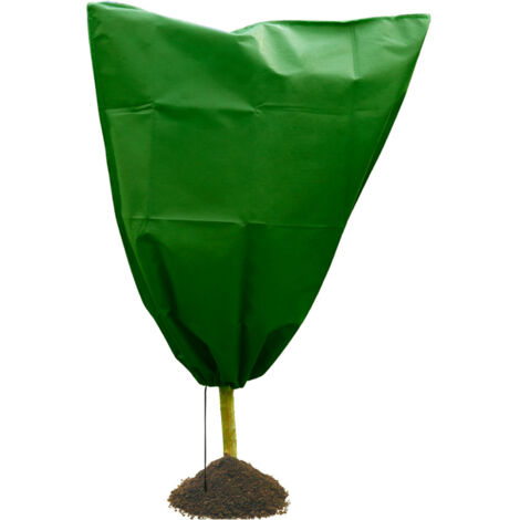 Protección para plantas: funda aislante de tejido no tejido, 0,8 x 1 m, con cordón ajustable, 3 unidades, color blanco.