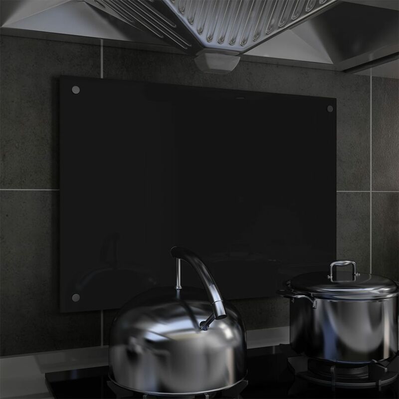 

Protección salpicaduras cocina vidrio templado negro 70x50 cm