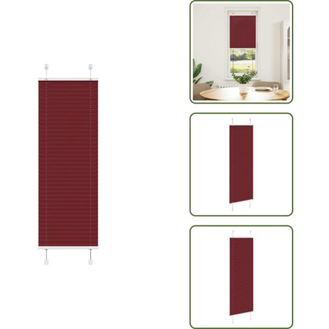 Protección solar - vidaXL Estor Plisado rojo burdeos 50x150 cm Tela Ancho 49,4 cm - Tela plisada