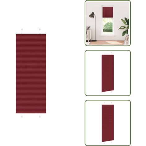 Protección solar - vidaXL Estor Plisado rojo burdeos 70x200 cm Tela Ancho 69,4 cm - Tela plisada