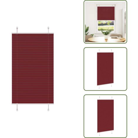 Protección solar - vidaXL Estor Plisado rojo burdeos 75x150 cm Tela Ancho 74,4 cm - Tela plisada