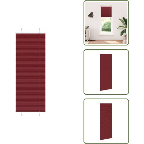 Protección solar - vidaXL Estor Plisado rojo burdeos 80x200 cm Tela Ancho 79,4 cm - Tela