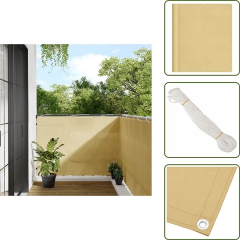 Protección solar - vidaXL Pantalla de balcón 100% poliéster Oxford color arena 120x600 cm - Tela de poliéster