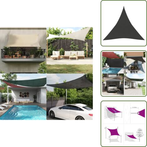 Protección UV - vidaXL Toldo de vela HDPE gris antracita 160 g/m² 3x3x3 m - Sombrilla para jardín