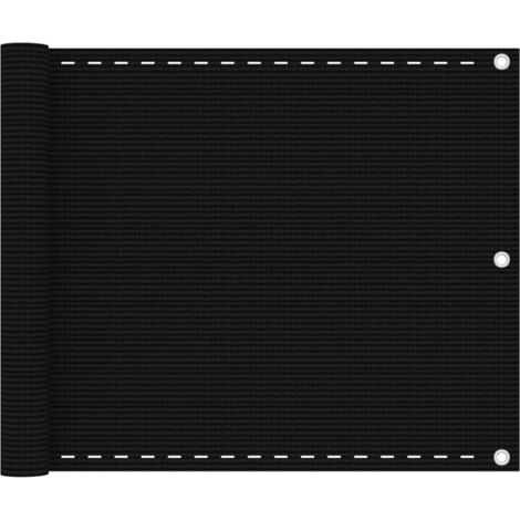 Protección visual para balcón protección visual protección visual 75 x 500 cm HDPE negro 020010272