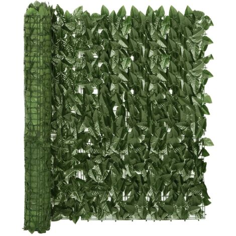 Protección visual para balcón protección visual protección visual con hojas 300 x 100 cm verde oscuro 020010005