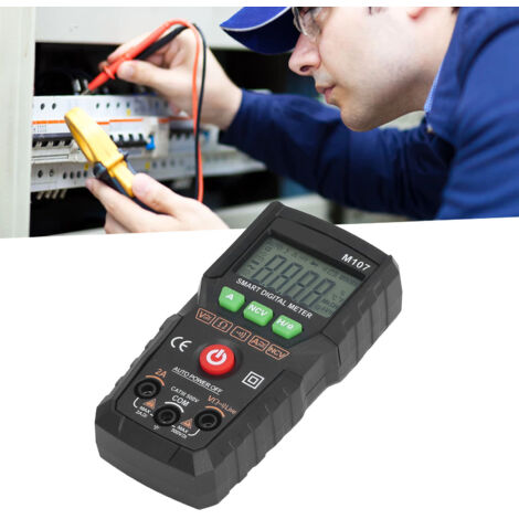 ProTech MD200 Tragbares Digitalmultimeter – Schwarzes ABS-Multifunktionsmultimeter mit hintergrundbeleuchtetem LCD-Display