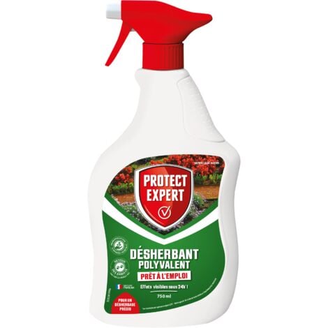 PROTECT EXPERT PROHERBIOPAL750 - Désherbant Polyvalent -Prêt-A-L'Emploi - 750ml - Effets Visibles en 24 heures - D'origine Végétale - Agit Par Contact Et Permet D'éliminer Les Mauvaises Herbes Et Mous