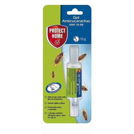 Protect Home Gel Anticucarachas Cebo de Acción Inmediata Eficacia Total 1 jeringuilla Anti cucarachas 10 gr