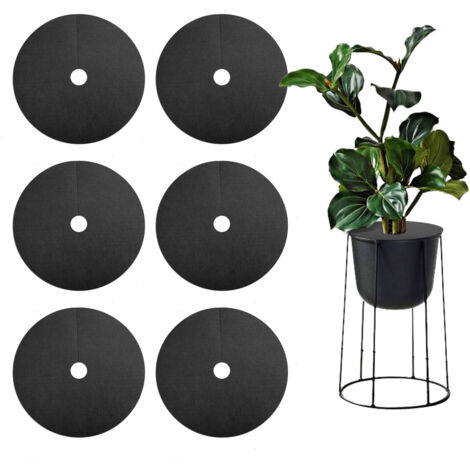 [Protecteur Anti-Mauvaises Herbes Arboricole] Arboricole Éco-Protecteur [Dimension: D30/40/50/60cm] [Matériau: Tissé Non-Tissé Perméable Noir] Paquet 6 Pièces