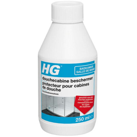 Protecteur pour cabines de douche 250 ml – Prévention calcaire et salissures – Film antitache sur verre et carreaux – Application tous les 3 mois – HG