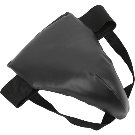 Protecteur d'aine de boxe noir taille L - Coque en PU anti-choc pour entraînement et combat