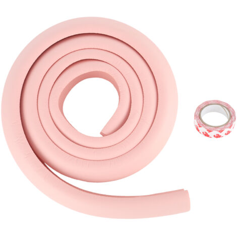 Protecteur d'angle bébé flexible en L, coussin de sécurité pour meubles, prévention des chocs (Rose)